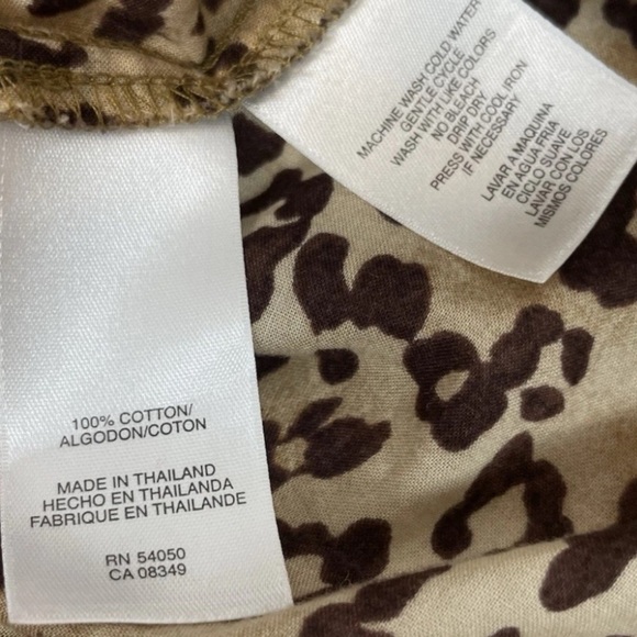 Jones New York Signature Leopard Floral Long Sleeve Button Down Shirt Cotton M - Picture 10 of 14